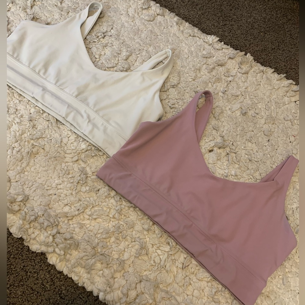 Savvi Lifestyle Co Tundra Sports Bra Light Purple & Cream White 2XL fits like XL